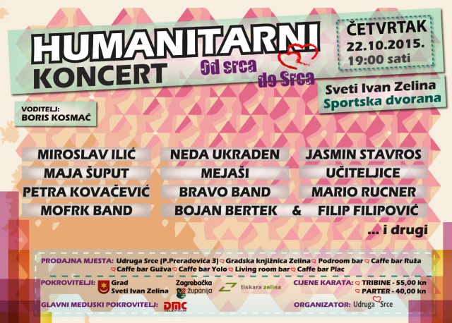 Poziv na veliki humanitarni koncert Udruge Srce